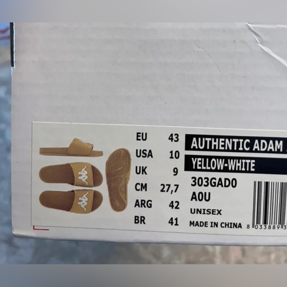 Kappa Slide Sandals Women’s 10 Men’s 8 Yellow - Picture 7 of 8